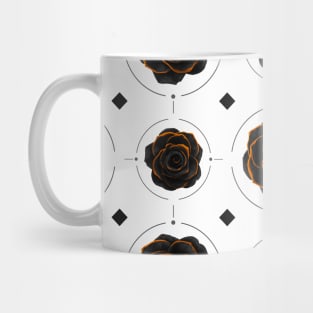 Black Rose Pattern Mug